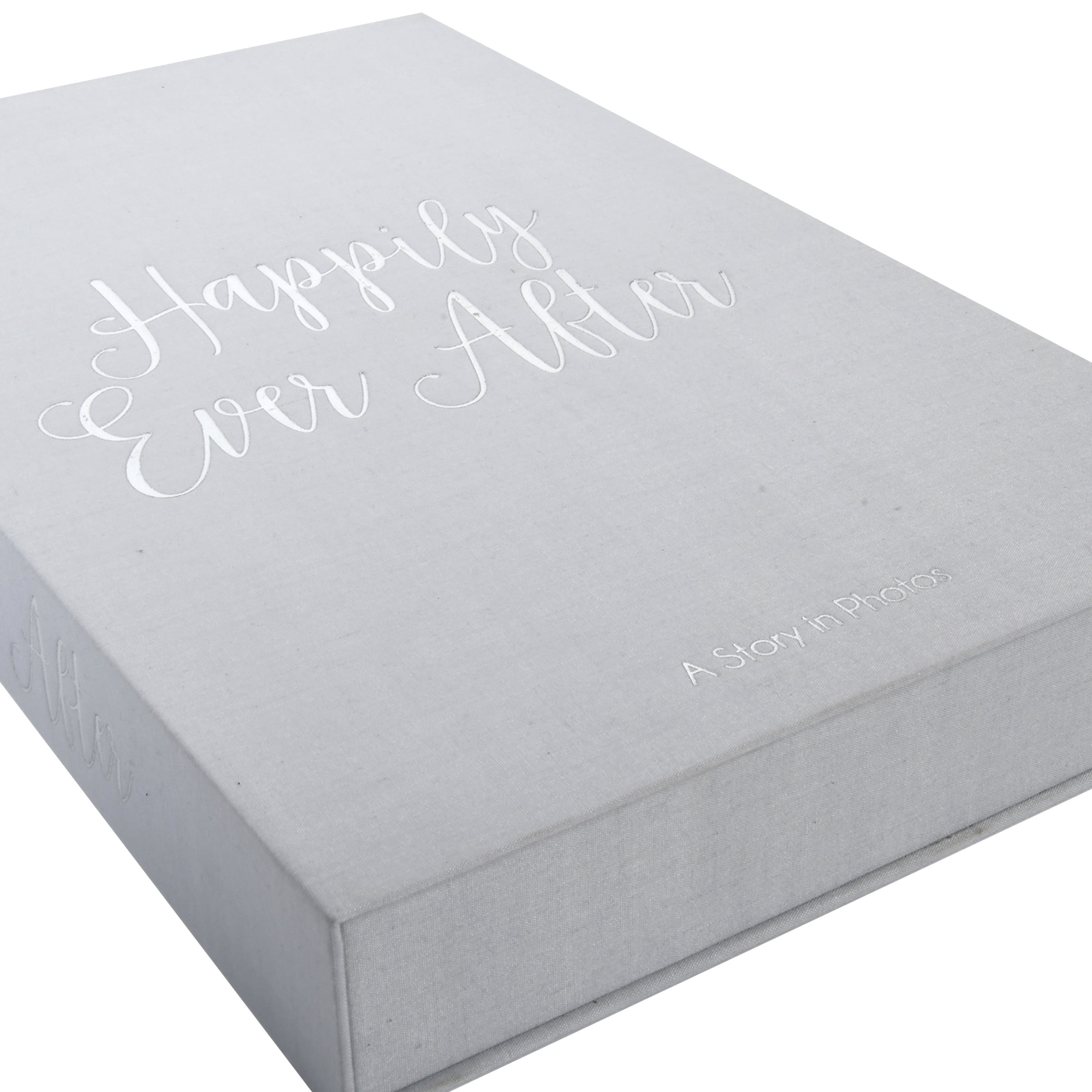 Prinz Linen Happily Ever After Coffee Table Photo Album for 180 4x6 Photos, Gray