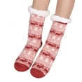 thumbnail image 3 of 2 Pairs Warm Slipper Socks Christmas Fuzzy Socks Non Slip Soft Fluffy Cozy Fleece Lining Home Socks, 3 of 6