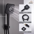 thumbnail image 6 of Boyel Living 9.8" Wall-Mounted Rain Shower Faucet with Pressure Balanced Valve Square Shower Faucet Set with Bathtub Spout,Matte Black, 6 of 11