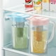 thumbnail image 1 of Jarra de té helado de plástico de 2L con tapa – Envase de bebida de boca ancha para nevera • Limonada, zumo, dispensador de agua infusionada – Rosa/azul • Resistente a altas temperaturas, fácil de, 1 of 7