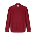 thumbnail image 4 of safuny Men's Stand Collar Sweatshirts Half Zipper Loose Shirts Big&Tall Fashion Long Sleeve Tops Solid Color Pullover Workout Casual Red S, 4 of 6