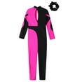 thumbnail image 4 of Alvivi Kids Girls Full Body Dance Unitards Bodysuit Gymnastics Leotards Figure Ice Skating Jumpsuit Hot Pink 6, 4 of 7