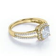 thumbnail image 3 of JeenMata 1.25 Carat Cushion Cut Moissanite - Halo - Split Shank Engagement Ring - 18K Yellow Gold Plating Over Silver, 3 of 7