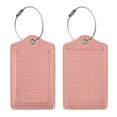 thumbnail image 3 of Naloa Houndstooth With Red And White Luggage Tag for Suitcase Leather Baggage Tag with Stainless Steel Loop Privacy Cover for Women Men Girls-2 PCS, 3 of 5