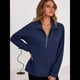 thumbnail image 5 of Sudadera Ligera y Suave de Larga con Solapa y Media Cremallera para Mujer, Estilo Informal, Holgada y con Cuello de . Azul Oscuro L, 5 of 8