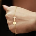 thumbnail image 6 of Gold Cross Bracelet for Women Dainty Cross Bracelet with Initials Silver Link Chain Bracelets Christian Gifts for Women Teens, 6 of 6