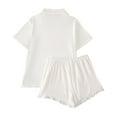 thumbnail image 4 of Wensltd Pajama Set Short Sleeve for Women Summer Loose Fit Elegant Style Breathable Button Down Sleepwear Multiple Colors, 4 of 9