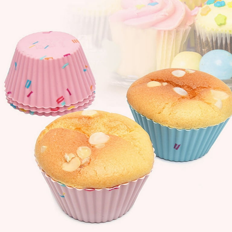 6pcs/set Reusable Silicone Cupcake Mold Muffin Cake Baking Molds DIY Mo-$b