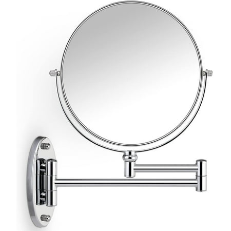 Zc5hao Wall Mounted Makeup Mirror Premium 10x Magnifying 8 Two Sided Bathroom Vanity Extendable Arm Round Chrome Canada Bathroom Vanity Mirror Extendable Arm, Makeup Mirror With Arm
