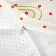 thumbnail image 4 of Meiyoeat Red Strawberry Letter R Bedding for teens, Kawaii Fruit Stripe Print Duvet Cover Full, Gold Red,3pcs,No Comforter, 4 of 6