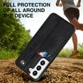 thumbnail image 5 of Design for Samsung Galaxy S22 5G Phone Case with Screen Protector Adjustable Wrist Strap Kickstand Credit Card Slot Slim Shockproof Hybrid Rugged Protective Cover for Women Men Girls 6.1 inch Black, 5 of 14