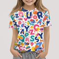 thumbnail image 2 of WTOBBY Children's Fruit Print Short Sleeve T-Shirt Top with Round Neck - Casual Toddler Shirt for Girls and Boys, Perfect for Playtime and School,Royal Blue 150, 2 of 5