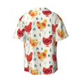 thumbnail image 5 of KLL Colorful Flower Chickens Print Men's Shirt Short Sleeve Button Down Summer Cuba Beach Shirts- XX-Large, 5 of 5