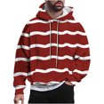 thumbnail image 2 of Sudadera con capucha para hombre, estilo casual, con cuello redondo, estampado, manga larga, blusa de poliéster, 2 of 6