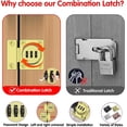 thumbnail image 3 of Cabinet Password Latch, Keyless Cabinet Lock, Cabinet Latch, Combination Latch, Combination Lock, Easy To Install, Privacy Lock, For One-way Door, Cab, 3 of 5