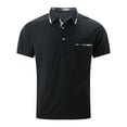 thumbnail image 2 of Camisa informal de manga corta con bolsillo para hombre, ideal para vacaciones y uso diario, con diseño estampado en poliéster, tallas S-XXXL., 2 of 5