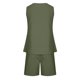 thumbnail image 5 of Mujeres Casual Verano Cuello en V Sólido Sin mangas Tops y pantalones cortos Conjunto de dos piezas Traje Wmkox8yi  bvn1159, 5 of 8