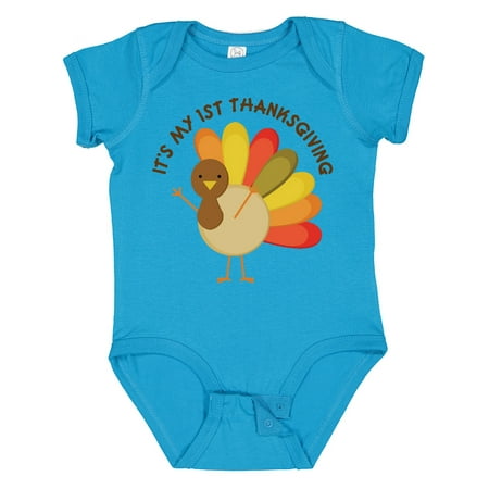 

Inktastic It s My 1st Thanksgiving Gift Baby Boy or Baby Girl Bodysuit