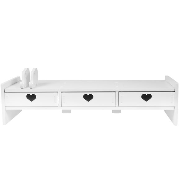 Computer Monitor Riser Office Desk Organizer with Keyboard Storage Drawer Type Stand for Laptop Height Adjustment