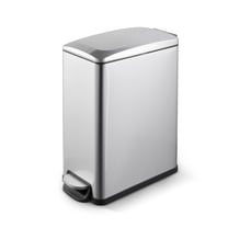 Innovaze 2.6 Gallon Trash Can, Slim Step On Trash Can for Bathroom and Office, Stainless Steel