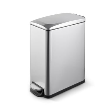 Innovaze 2.6 Gallon Trash Can, Slim Step On Trash Can for Bathroom and Office, Stainless Steel