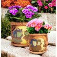 thumbnail image 4 of STP GOODS Frogs in Moonlight Handmade Ceramic Planter with Drainage Hole and Saucer 4.7" Indoor/Outdoor Decorative Flower Planter Hand-Painted Flower Pot Clay Succulent Pot, 4 of 9