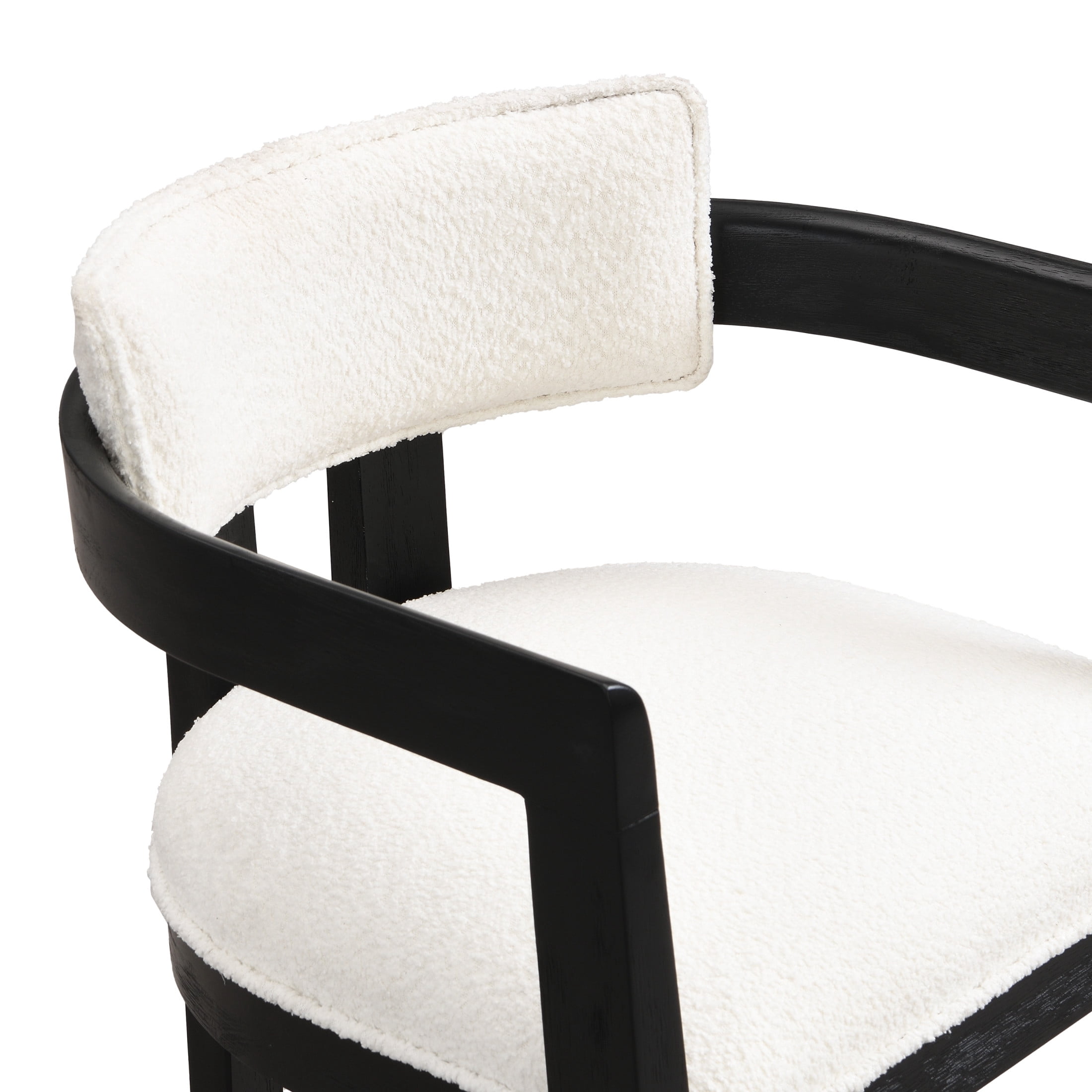 Rovelle Modern Upholstered Dining Chairs, Rubberwood, Beige + Black, Set of 2