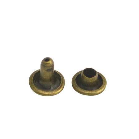 

Fenggtonqii Bronze Double Cap Leather Rivets Tubular Metal Studs Cap 8mm and Post 6mm Pack of 100 Sets