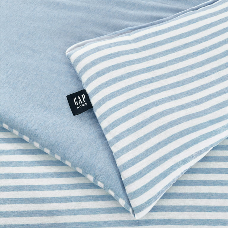 Onzuiver ontwikkeling partner Gap Home T-Shirt Soft Jersey Reversible Organic Cotton Blend Comforter Set,  Twin, Blue, 2-Pieces - Walmart.com