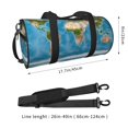 thumbnail image 4 of Xecao Earth View World Map print Round Travel Duffel Bag is a foldable gym bag with an inner pocket, perfect for travel sports, 4 of 8
