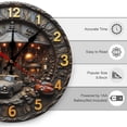 thumbnail image 2 of Wall Clock Decorative - Vintage Car Garage Print 2D Vintage Wall Clocks Battery Operated Silent Non-Ticking for Bedroom, Living Room, Kitchen, Office, Classroom, 10 Inch, 2 of 7