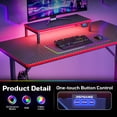 thumbnail image 2 of RSPGAME Gaming Desk PC Computer Office Gamer Table Desk with LED Lights & Monitor Stand in Red, 2 of 9