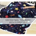 thumbnail image 2 of Space Adventure Astronaut Planet Rocket Spacecraft Throw Blanket Soft Lightweight Flannel Fleece Blanket for Baby Kids Youth Adult (Space, 50"x60"), 2 of 6