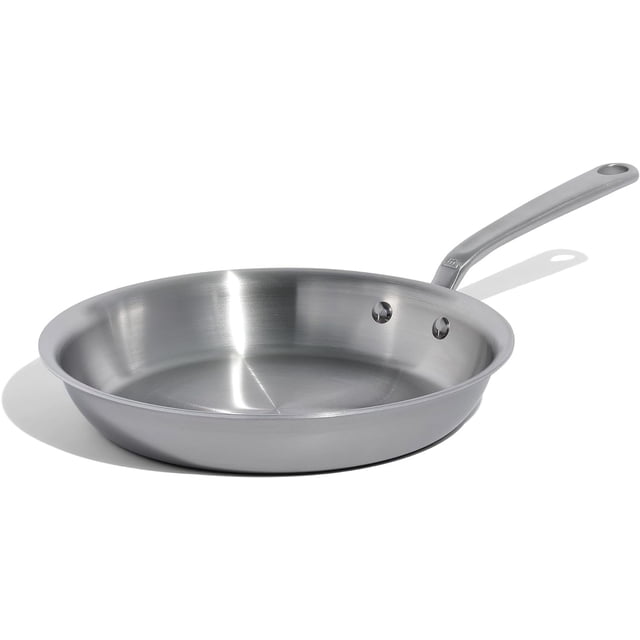 Poêle à Frire en Acier Inoxydable 10 Pouces - 5 Plis Inox - Poêle Professionnelle - Compatible Induction