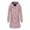 Pink, variant on MIUOWANP Fall Jacket Women Trendy Women Fashionable Hooded Drawstring Button Jacket With Zipper Pocket Mid Length Jacket For Winter/Fall White XXL