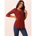 thumbnail image 2 of DARING DIVA Pleated Double Layers Mesh Blouse S Wine Red, 2 of 5