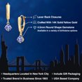 thumbnail image 2 of Gem Stone King 14K Yellow Gold Blue Tanzanite Dangle Earrings for Women | 0.76 Cttw | Gemstone December Birthstone | Round 4.5MM, 2 of 6