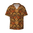 thumbnail image 2 of Lsque Chicken And Rooster print Men's Cuban Collar Short Sleeve Shirt Summer Beachwear Casual Button Down Fashionable Vacation Leisure Shirt-3X-Large, 2 of 7