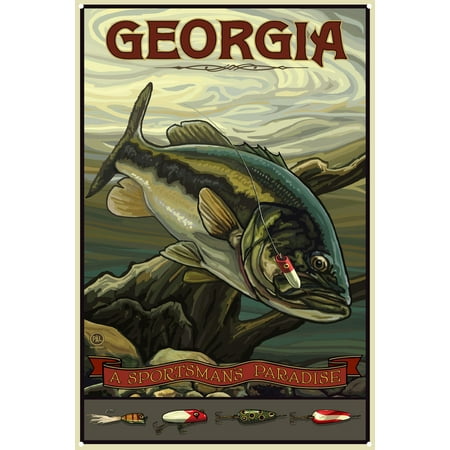 Georgia Bass Fishing Metal Art Print by Paul A. Lanquist (12
