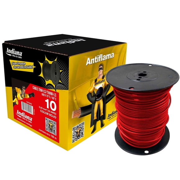 Cable Thwls/Thhw-Ls Indiana Calibre 10 Rojo 100 M