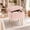 Pink, variant on BEAUTYPEAK Vanity Stool with Storage Faux Fur Padded Makeup Ottoman with Gold Metal Legs and Adjustable Feet 18.9" Footstool, White