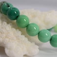 thumbnail image 2 of Natural Green Chrysoprase Gemstone 8mm Round Beads Stretch Bracelet 7" Unisex, 2 of 3