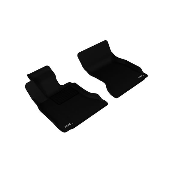 3D MAXpider Front Row Custom Fit All-Weather Floor Mat for Select BMW 5 Series (F10) Models - Kagu Rubber (Black)