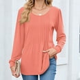 thumbnail image 2 of Maean Women's Blouse Pleated Crewneck Tunic Blouses Causal Dressy Long Sleeve Fall Trendy Tops, 2 of 7