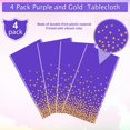 thumbnail image 4 of LAICAIW 4 Pack Purple Disposable Table Cloths for Parties, Plastic Purple and Gold Dot Confetti Tablecloth for Rectangle Tables, Purple and Gold Party Decorations for Graduation Birthday Wedding, 54, 4 of 7