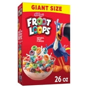 Kellogg's Froot Loops Original Cold Breakfast Cereal, Low Fat Food, 26 oz
