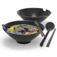 thumbnail image 1 of 6-Piece Ramen Bowl Set With 1000ml Filling Amount - Traditional Japanese Porcelain Set With Chopsticks, 1 of 4