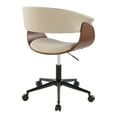 thumbnail image 5 of Vintage Mod Office Chair, Home Office Chair with Wheels, Wooden Desk Chair, Computer Chair, Home Office Desk Chair Comfy, Mid Century Modern Desk Chair (Cream), 5 of 6
