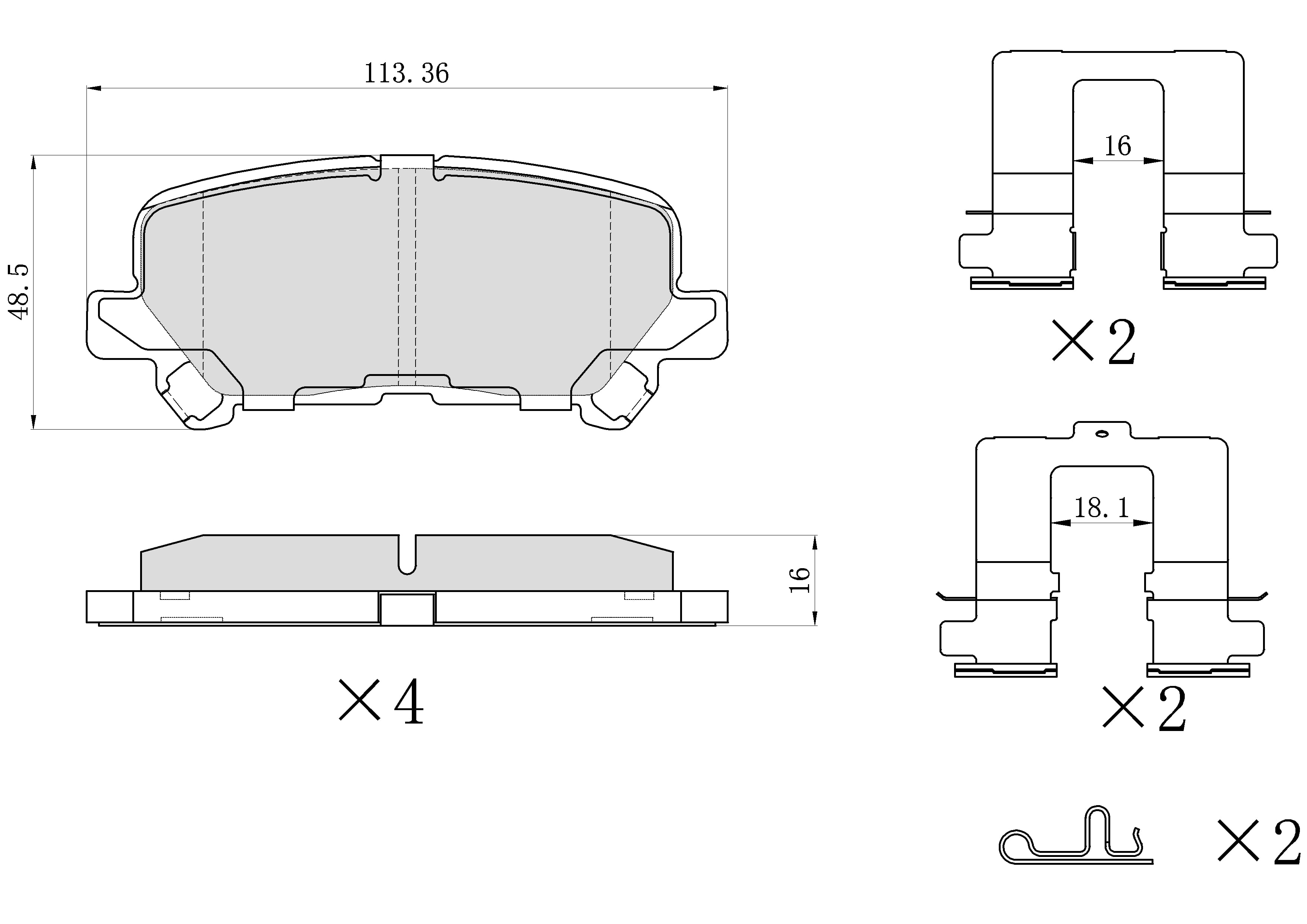 UltraHC 700 Brake Pad Set, Rear HC7.1281.0.C, Honda Odyssey 2017-2011