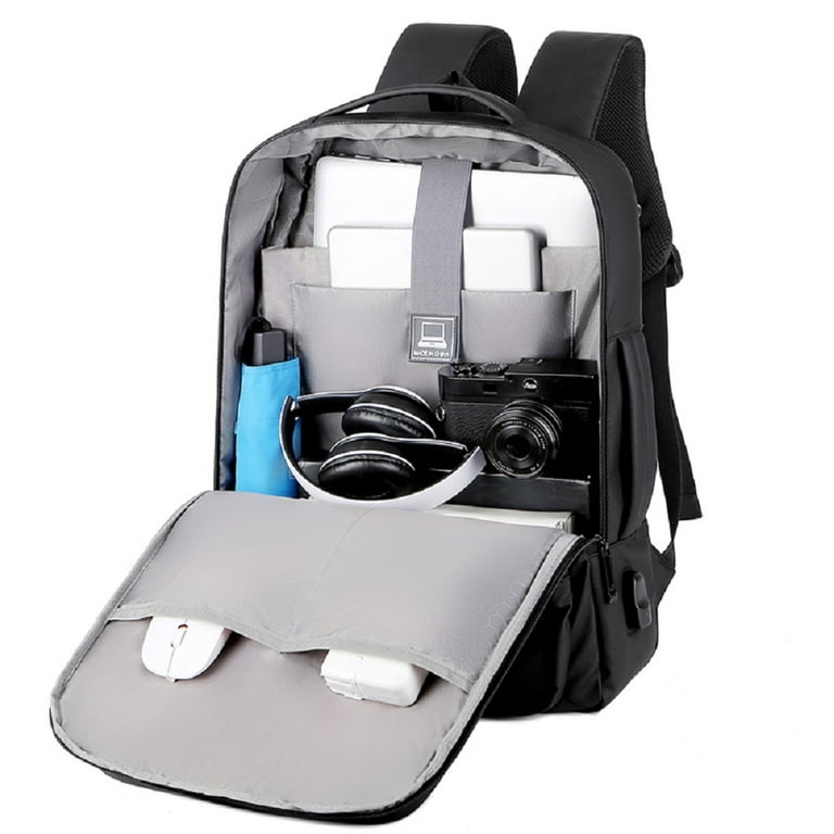 SWIHELP Laptop Bag Schoolbag USB Charging Backpack Business Waterproof  Expansion Dual-use Black - Walmart.com